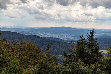 Fototapeta na wymiar Scenic view from the mountain big Inselsberg