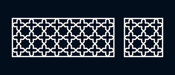 Set of templates of Islamic pattern for laser cutting or paper cut. Vector illustration.