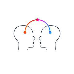 Empathy symbol. Two profiles