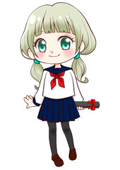 卒業式でのセーラー服を着た女の子1