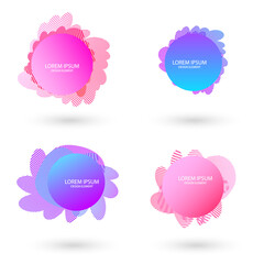 Fluid frame isolated on white background. Abstract liquid shape, colorful elements, gradient waves with geometric lines. Vector flat design for banners, flyers, business cards, invitations,gift cards.