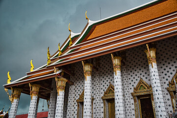 Ordination Hall at Temple of Dawn, Wat Arun is a buddhist temple and derives its name from the Hindu god Aruna often personified as the radiations of the rising sun