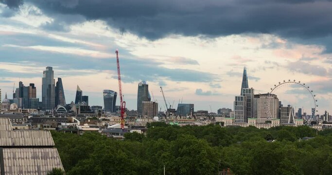London city sunset time lapse video 