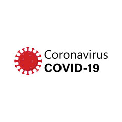 
Logo desain tipografi Covid-19 Coronavirus, 
dangerous viruses that can be transmitted, Vector illustration design
