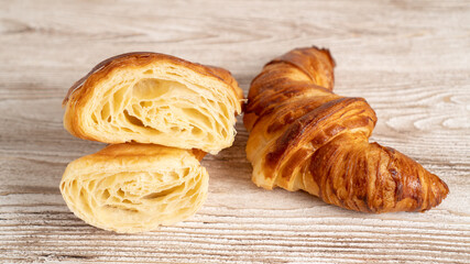 Perfect croissant recipe. Homemade golden morning croissants for breakfast.