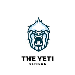 the yeti bigfoot iceman logo vector  icon illustration suitable for esport, outdoor, game logo design