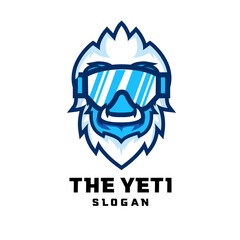 the yeti bigfoot iceman logo vector  icon illustration suitable for esport, outdoor, game logo design