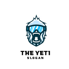 the yeti bigfoot iceman logo vector  icon illustration suitable for esport, outdoor, game logo design