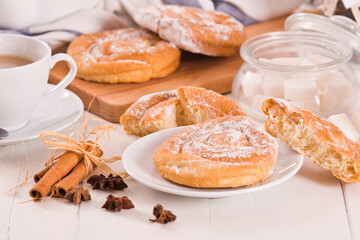Sweet pastry swirls. 