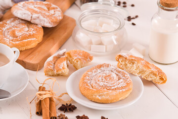 Sweet pastry swirls. 