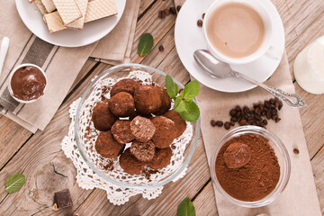 Fototapeta na wymiar Chocolate truffles. 