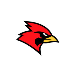 Obraz premium cardinal bird red logo with black background icon design vector illustration