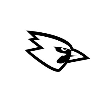 recommend clip art: cardinal bird / blue jay black line outline logo icon design vector