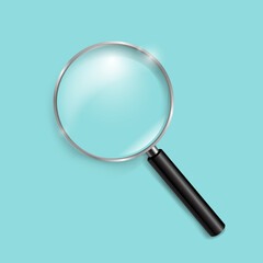 Magnifying Glass Isolated Mint background With Gradient Mesh, Vector Illustration