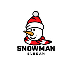 Snowman logo vector icon illustration design 