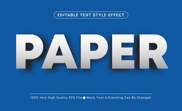 3D Paper Embossed Text Effect, Editable Text Effect