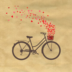 Fototapeta na wymiar Happy Valentines Day Postcard With Gradient Mesh, Vector Illustration