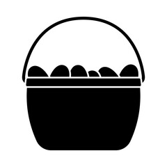 Easter Basket With Eggs Icon
