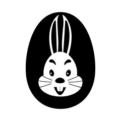 Easter Egg With Rabbit Icon