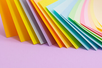 Obraz premium Color card palette, samples for colour definition. Guide of paint samples, colored catalog. Photo close up.