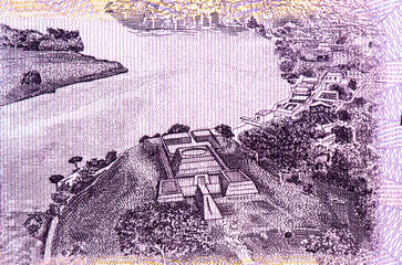 Castle of the Immaculate Conception, Rio San Juan.Portrait from Nicaragua 50 Cordobas 2006 ...