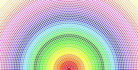 abstract circle halftone with rainbow colore