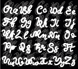 Retro style font - stylized vector font alphabet