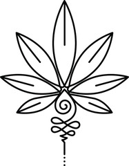 hemp logo in unalome design for tattoo