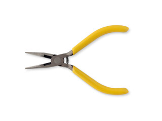 Yellow Needle Nose Pliers isolated on White background