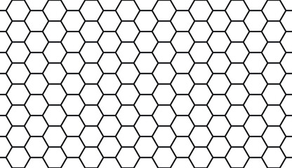 hexagan line art isolated on white background