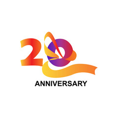 20 years anniversary celebration template vector design illustration