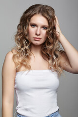 Fototapeta premium Portrait of young blonde woman.