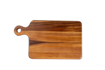 Wooden cutting board on a white background