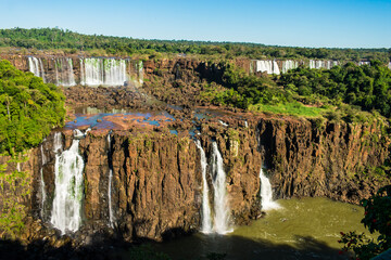 Landscape of the Iguacu National Park, a view of smaller waterfalls - Foz do Iguacu/Brazil