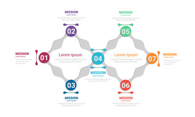 Presentation business concept with 7steps for week, Timeline business for 7 day, Can be used for workflow layout, diagram, business step options, banner, web design. Vector eps 10.