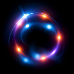 Vivid abstract background. Beautiful design of rotation frame.  .Mystical portal. Bright sphere lens. Rotating lines. Glow ring. .Magic neon ball. Led blurred swirl. Spiral glint lines. HUD