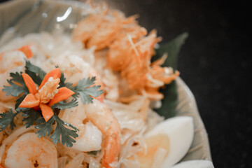 Pomelo salad with shrimp