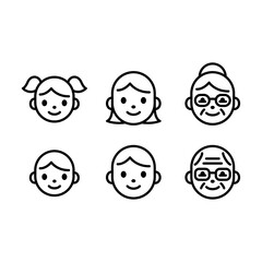 People head face icons