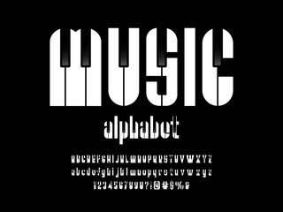 vector of music piano font and alphabet design © FotoGraphic