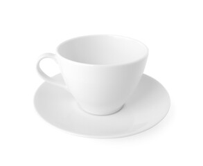 empty white coffee cup or tea cup isolated on white background