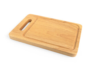 Kitchen wooden butcher with hanging isolated on white background. cutting board for Kitchen concept.