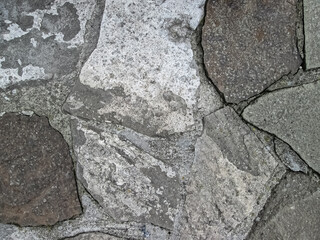 Combination of white and gray stone. Texture of debris and concrete.
