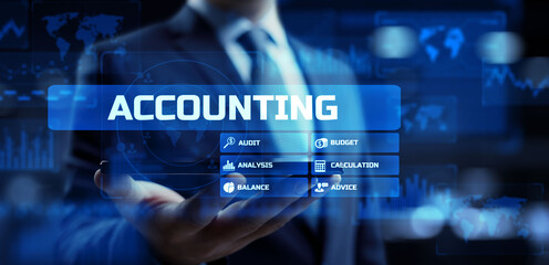 Accounting Financial business concept on virtual screen