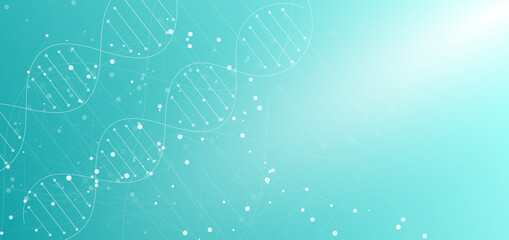 Template for science and technology concept or banner with a DNA molecules.