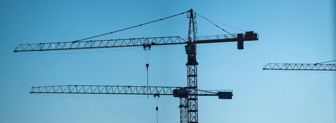 The Tower Crane against a blue sky