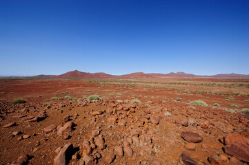 Plains and mountains in the desert