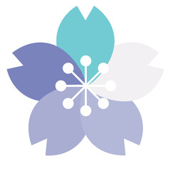 可愛くて綺麗な桜のイラスト（青）