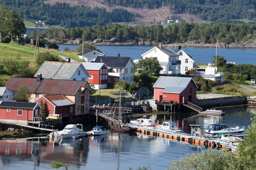 Little fishing village of Otnesbrygga in southern Norway