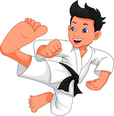 karate boy cartoon © lawangdesign