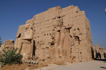 Pharaoh statues at Karnak Temple in Luxor